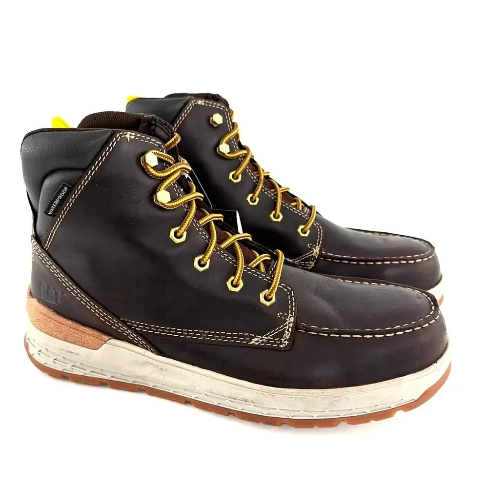 Caterpillar Men's Friar Brown Impact Safety Toe Waterproof Work Boots Size 11